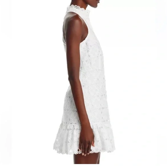 AQUA Lace Mini Shirt Dress - Picture 3 of 7